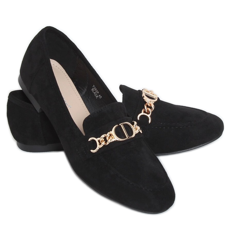 Mocassini neri da donna T393P Black nero