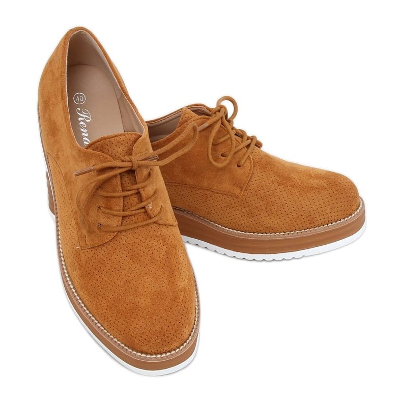 Mocassini stringati da donna cammello 8988-45 Camel marrone