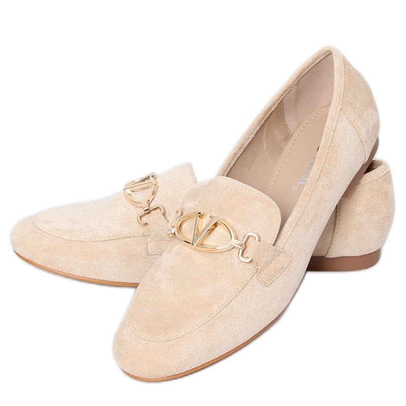 Mocassini donna beige T395 Beige