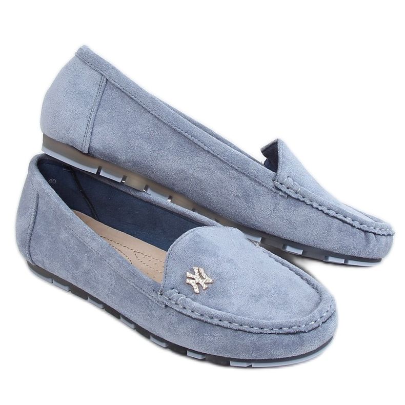 Blu Mocassini da donna GS13P Blu
