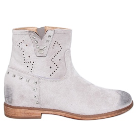 Stivali grigi traforati con tacco nascosto NC1126 Grey grigio