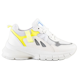 SHELOVET Sneaker platform con rete bianca multicolore