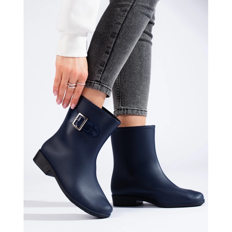 Stivali di gomma blu navy con fibbia