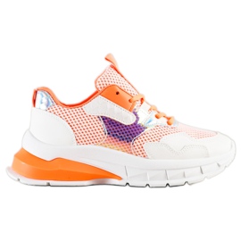 SHELOVET Sneakers alla moda 70303 bianco arancia