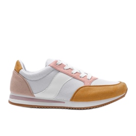 Sneakers classiche bianche con Aniya gialla bianco rosa giallo