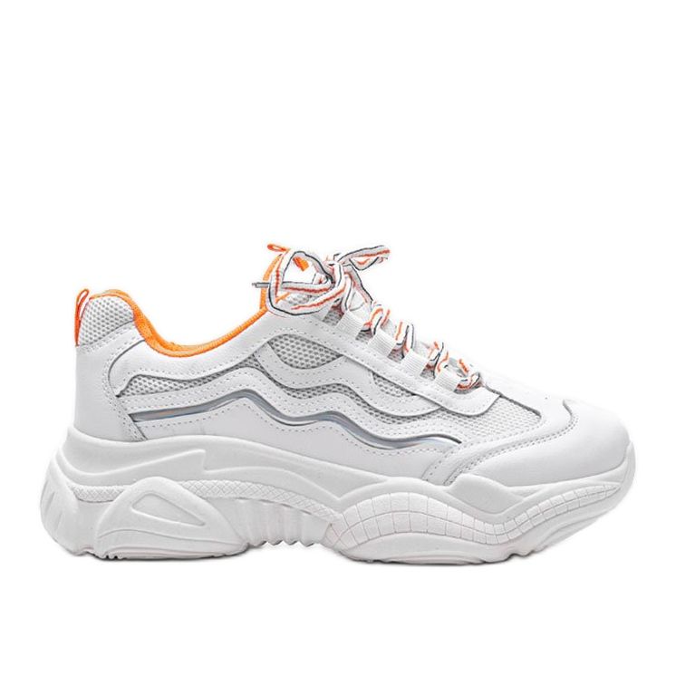 Sneakers bianche con inserti Jasmin arancioni bianca