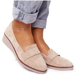 Scarpe eleganti con zeppa Vinceza 10599 Suede Beige