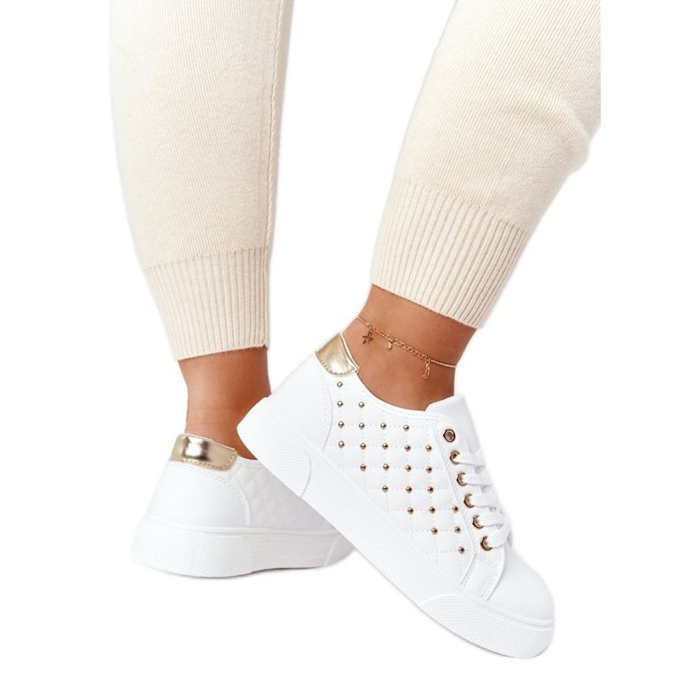 PS1 Sneakers da donna con trapuntatura Fondness Bianco-Oro bianca d'oro