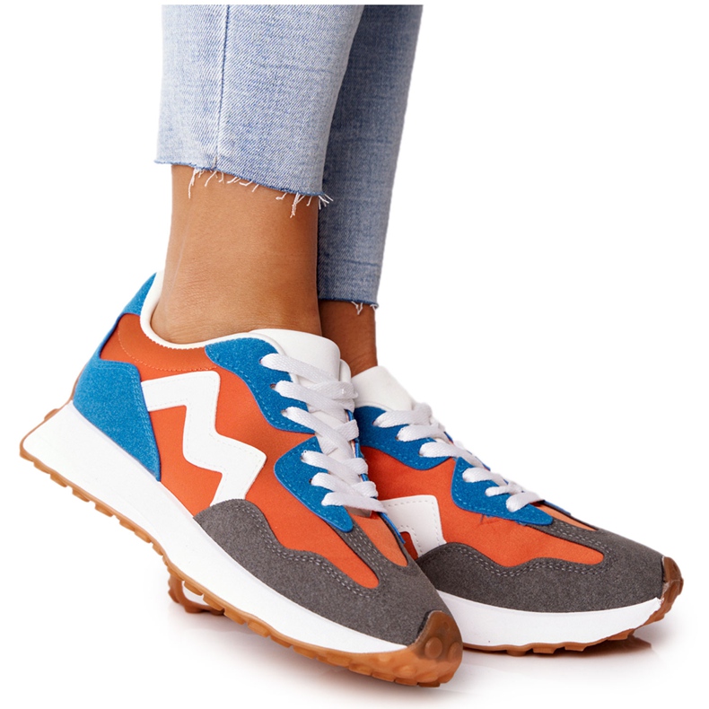 PS1 Scarpe sportive da donna Sneakers Arancione Move On bianca blu arancia