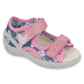 Scarpe per bambini Befado pu 065X151 rosso rosa argento