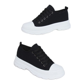 Sneakers da donna nere (suola bianca) LA122 Black nero