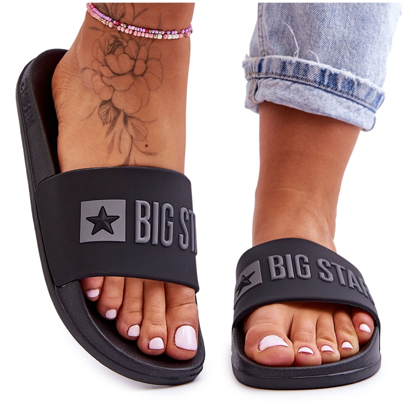 Pantofole da donna Big Star FF274A200 Nere incolore