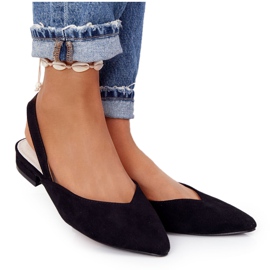S.Barski Ballerine in camoscio su tacchi alti S. Bararski Black nero