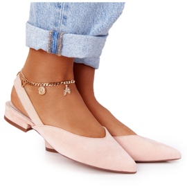 S.Barski Ballerine in pelle scamosciata su tacchi alti S. Barski Pink rosa