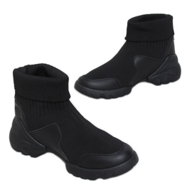 Nero LA156 Scarpe sportive calzini neri alla caviglia