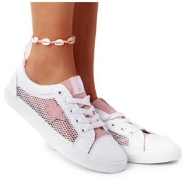 Sneakers Donna Con Rete Big Star DD274688 Bianco-Rosa bianca