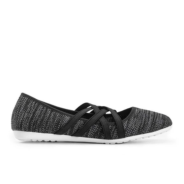 Ballerine Janae in tessuto nero grigio