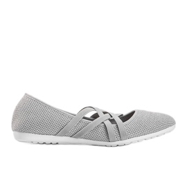 Ballerine Janae in tessuto grigio d'argento