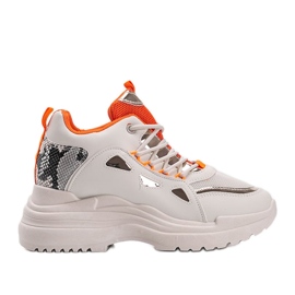 Le sneakers serpente bianche e beige di Felicia bianco