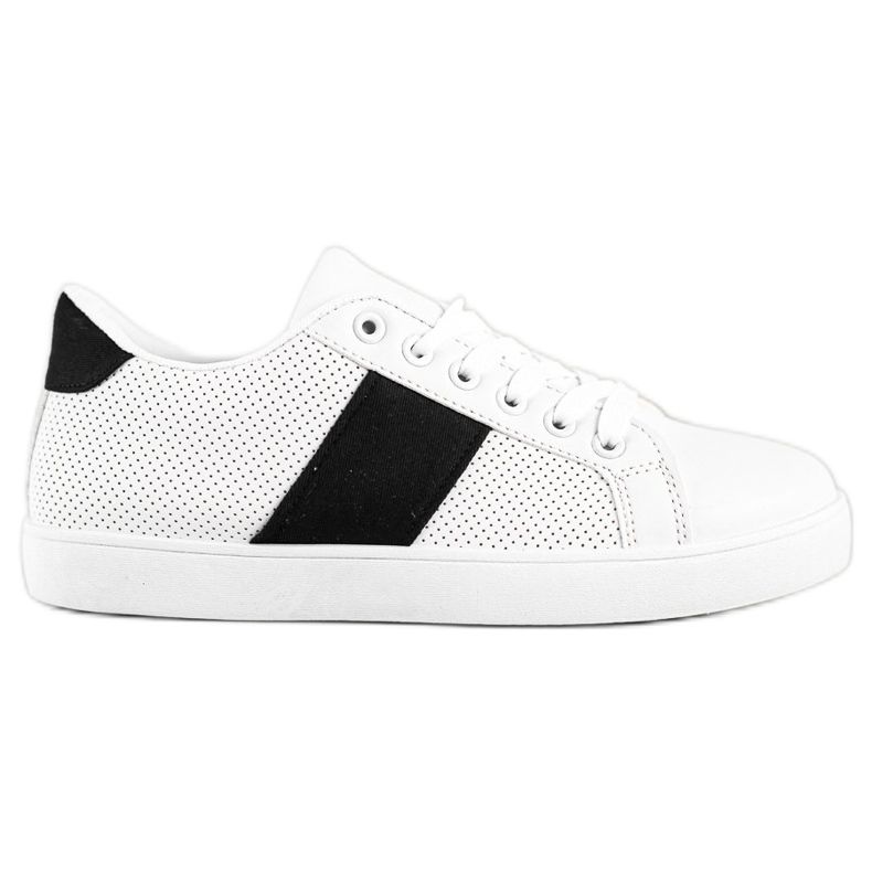 SHELOVET Sneakers Traforate Con Ecopelle bianca