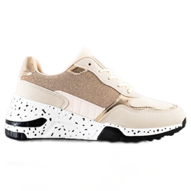 SHELOVET Sneakers con zeppa dorata multicolore d'oro