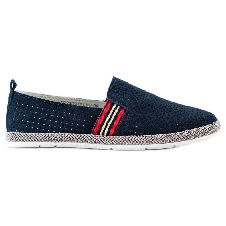 Filippo Slip in pelle blu scuro blu navy
