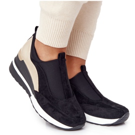 Sneakers con zeppa Vinceza 10593 Nero-Oro verde