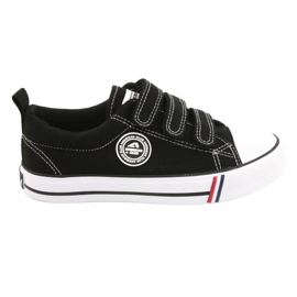 Sneakers nere in velcro American Club LH31/22 nero