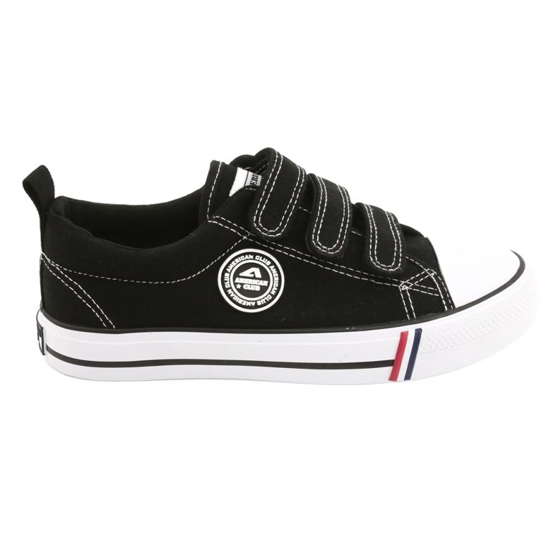 Sneakers nere in velcro American Club LH31/22 nero