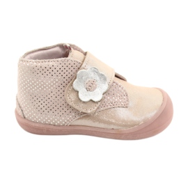 Mazurek Scarpe sportive in pelle con velcro 1101 oro satinato rosa