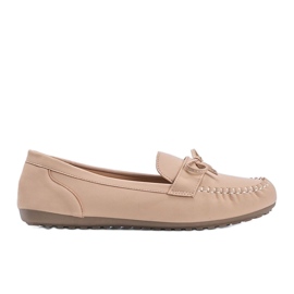 Mocassini beige opachi con fiocco Deborah