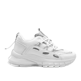 Sneakers bianche con inserti Guadalupe argento bianco