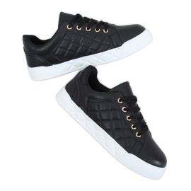 Sneakers da donna trapuntate nere BL232P Black nero