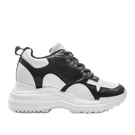 Sneakers bianche e nere sulla zeppa Alexandra bianco nero