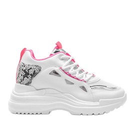 Sneakers serpente Felicia bianche e rosa bianco