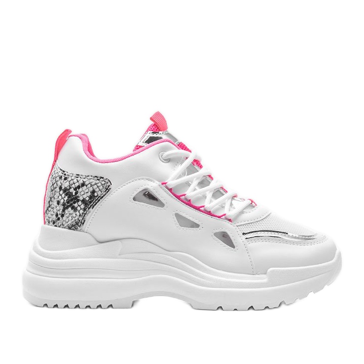 Sneakers serpente Felicia bianche e rosa bianca