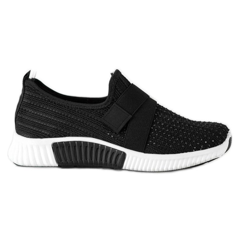 SHELOVET Scarpe sportive con cristalli nero