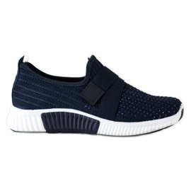 SHELOVET Scarpe sportive con cristalli blu navy
