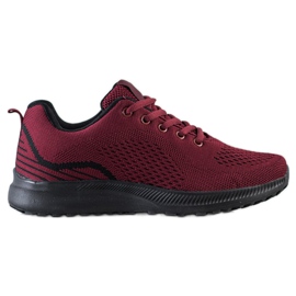 Bona Scarpe sportive leggere bordeaux nero rosso