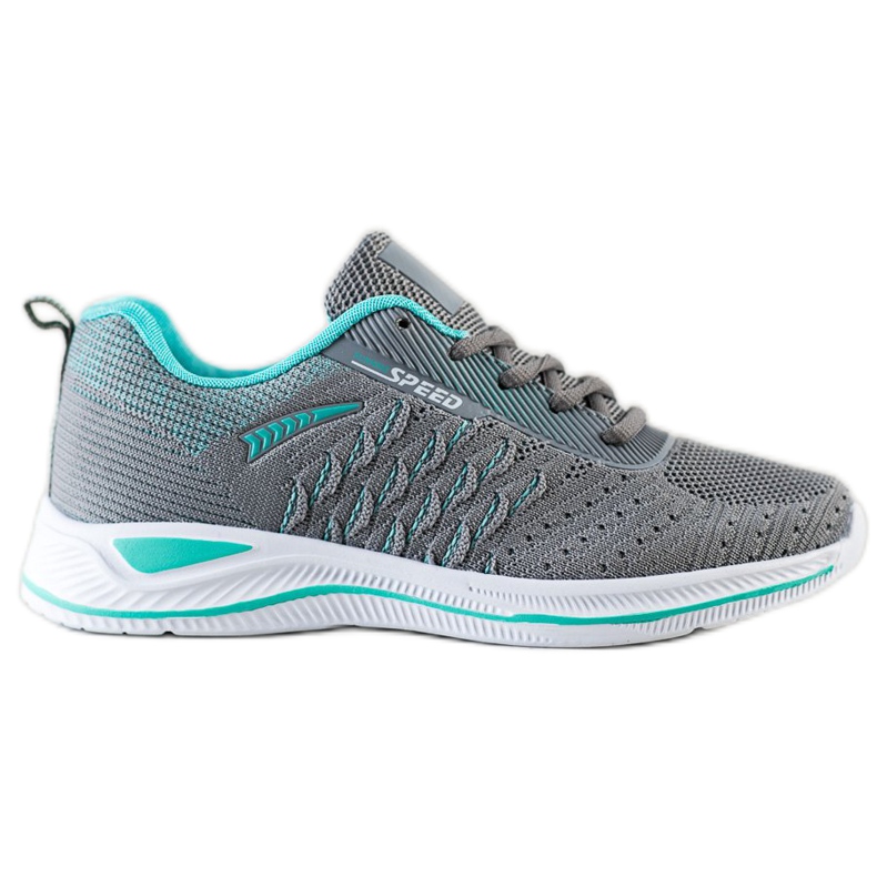 Bona Scarpe sportive per la velocità di corsa grigio verde
