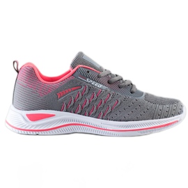 Bona Scarpe sportive per la velocità di corsa rosa grigio