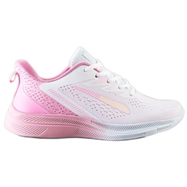 Bona Sneakers traforate per la primavera bianco rosa