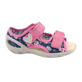 Scarpe per bambini Befado pu 065X151 blu navy rosa argento