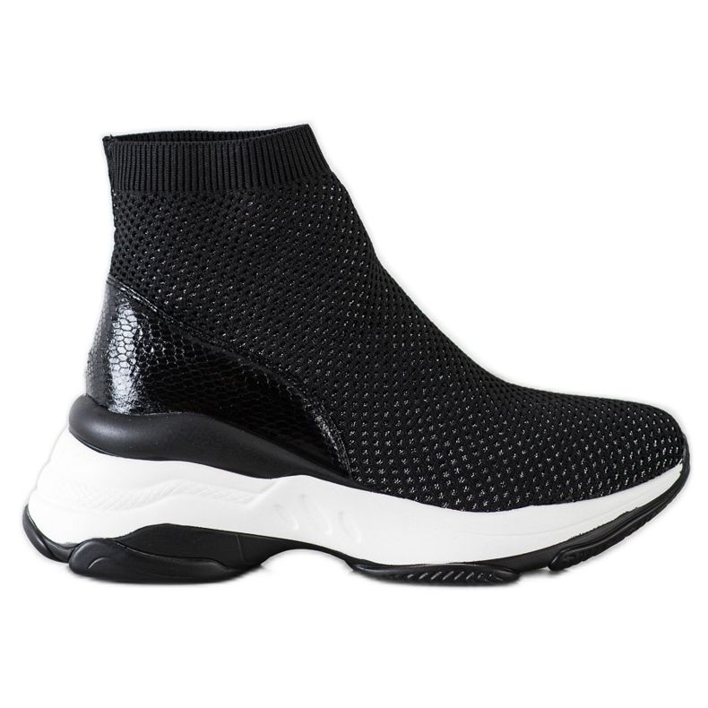 SHELOVET Sneakers alte in tessuto nero