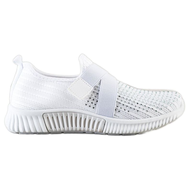 SHELOVET Scarpe sportive con cristalli bianca