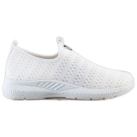 SHELOVET Scarpe da ginnastica leggere senza lacci bianca