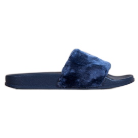 Bona Pantofole di peluche blu navy