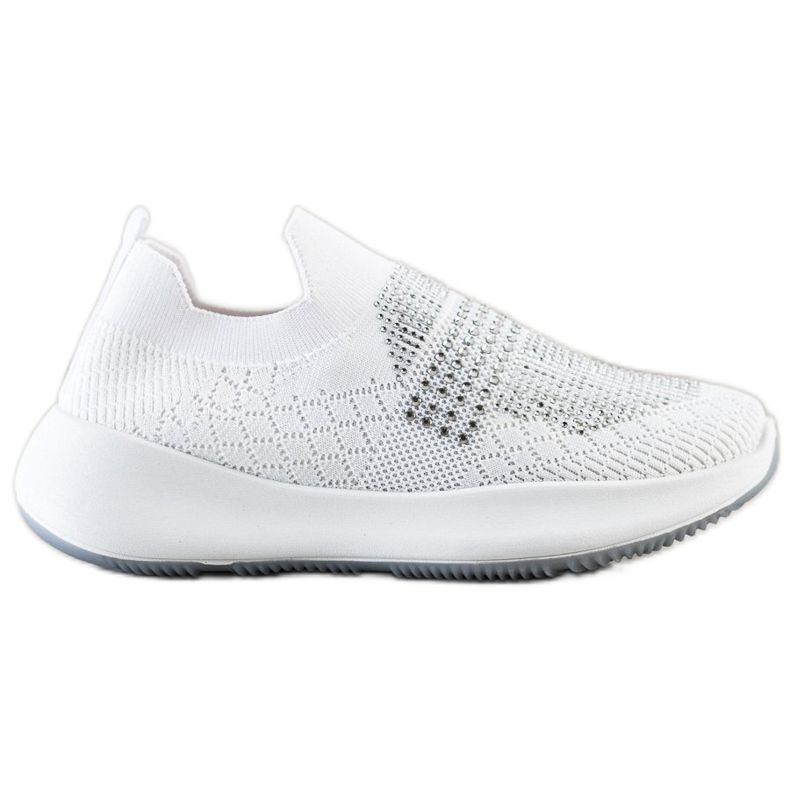 Renda Sneakers Bianche Con Cristalli bianca