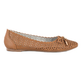 S. BARSKI Eleganti ballerine traforate marrone