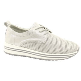 Scarpe sportive da donna in pelle Jezzi 21PB32-3617 argento